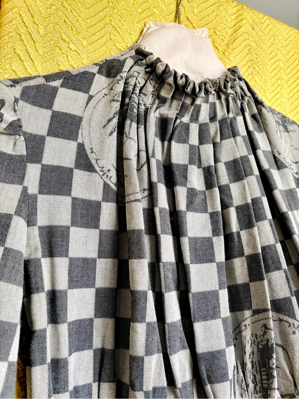Diesel Black & White Checkerboard Long Sleeve Dress